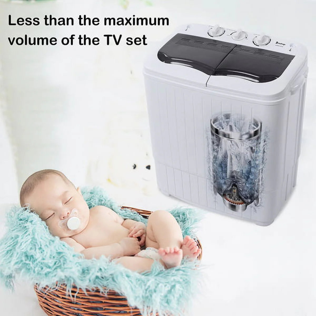 Portable 14.3lbs Washing Machine with Drain Pump T873842