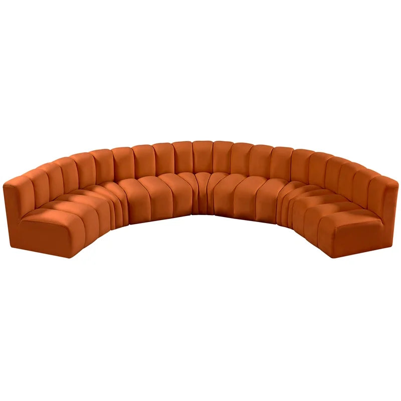 Cognac Velvet Modular Sofa B170