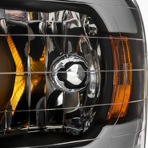 Black Headlight Pair with LED U9607