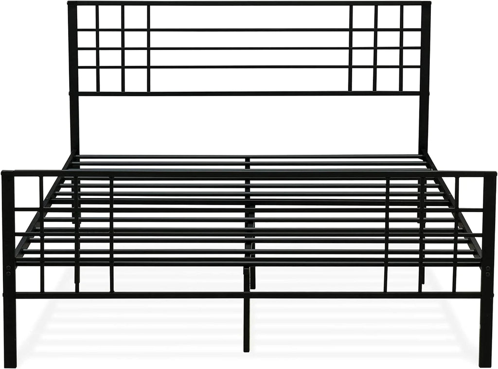 Black Bed Frame with 9 Metal Legs M2421