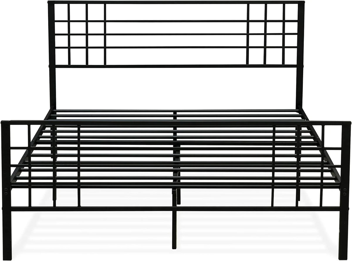 Black Bed Frame with 9 Metal Legs M2421