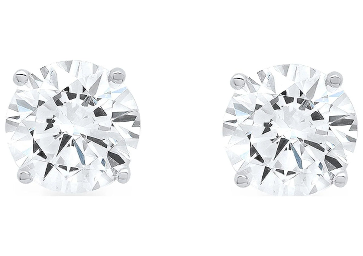 18K White Gold Diamond Stud Earrings V26620