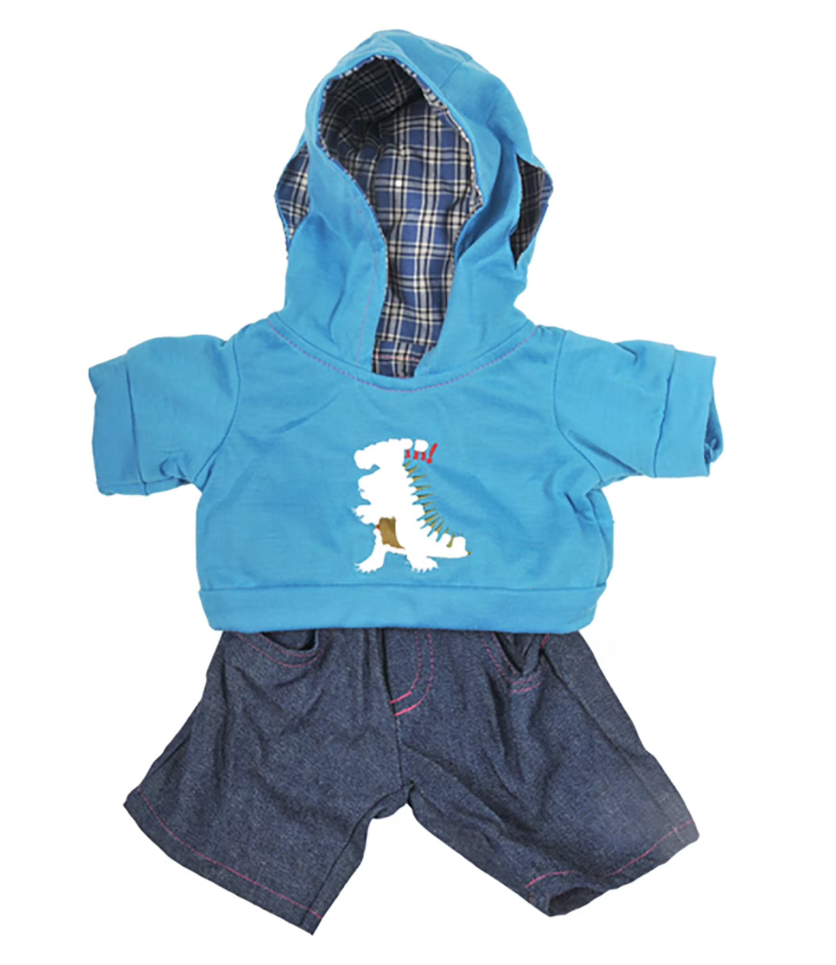 Dinosaur Hoodie with Jeans Outfit for 14" - 18" Stuffed Animals V11223