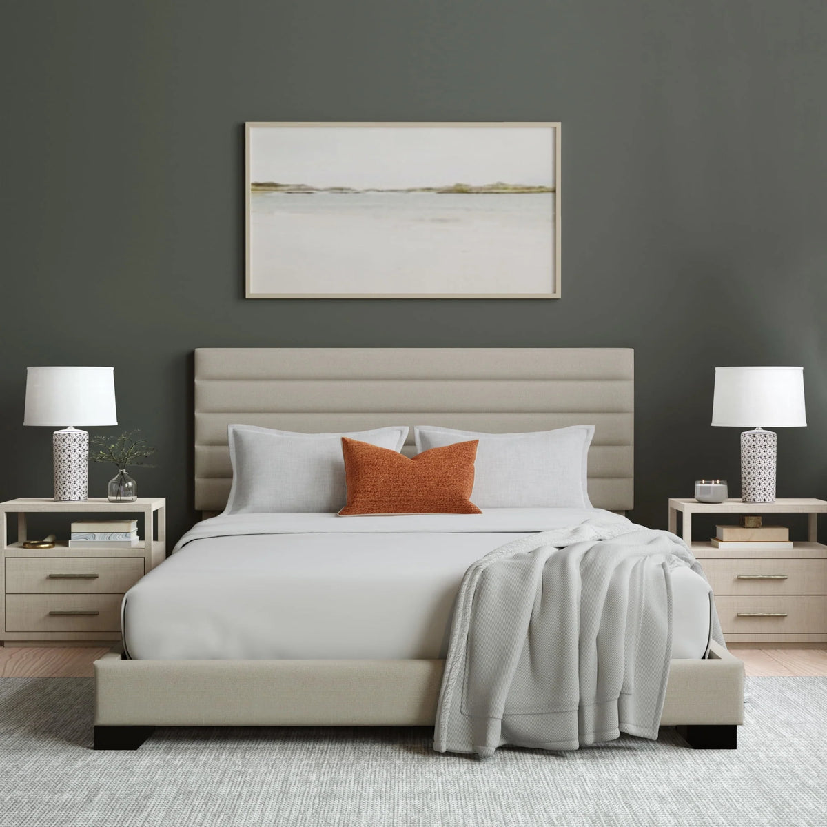 Queen Tufted Upholstered Platform Bed R809
