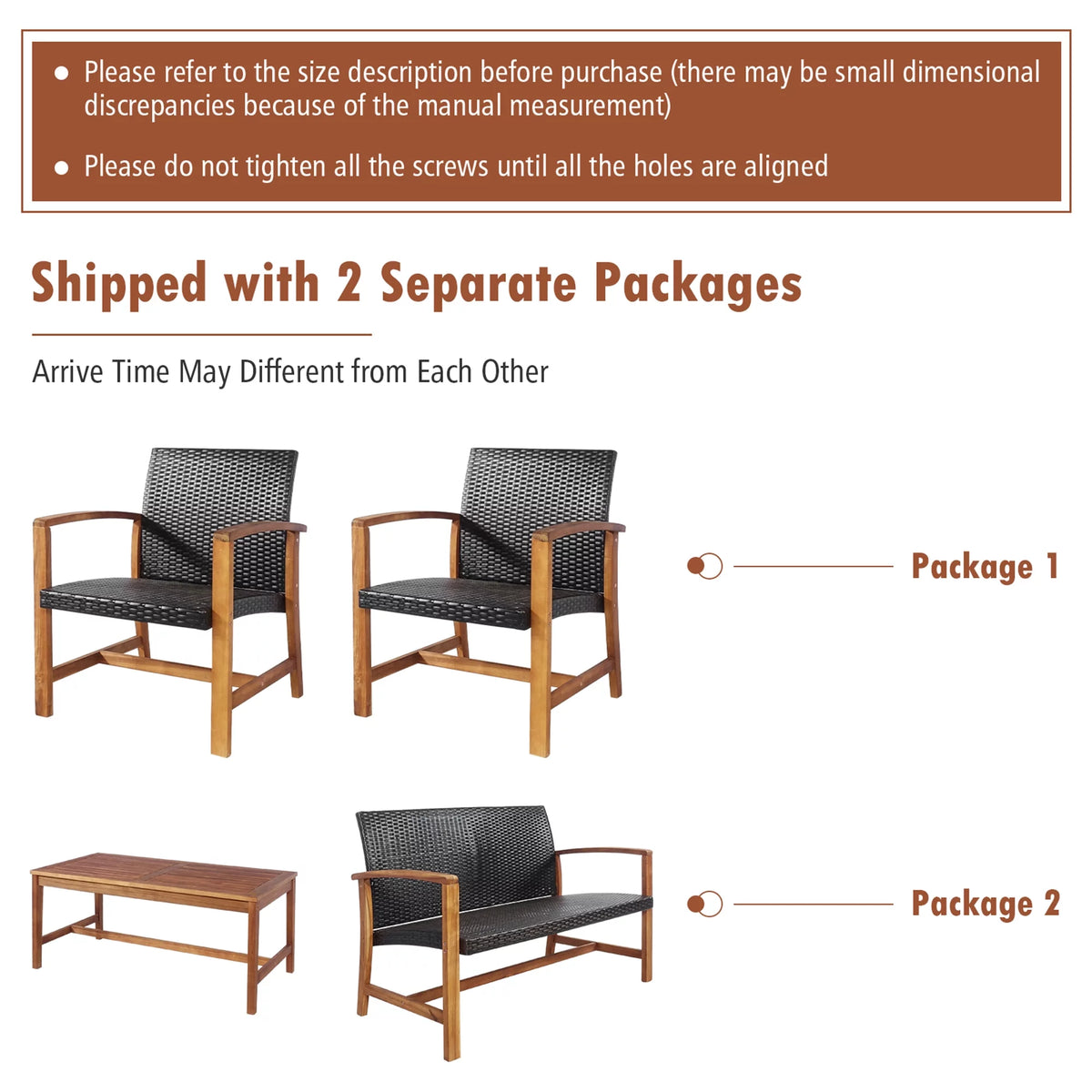 8 Pcs Acacia Wood Patio Conversation Set C461
