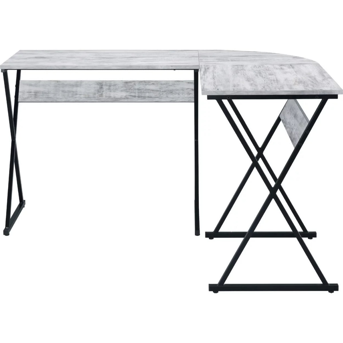 L Shape Antique White Writing Desk P269954