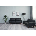 Black 2 Piece Faux Leather Loveseat and Sofa I79486