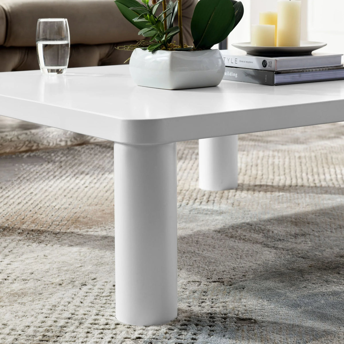 Cream White Square Coffee Table E42194