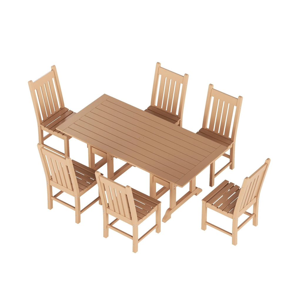 7-Piece Rectangular All Weather Outdoor Dining Set H958