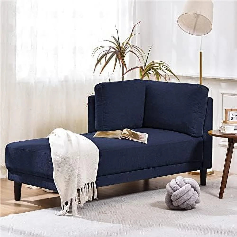 65" Mid-Century Modern Fabric Upholstered Chaise Lounge V7045
