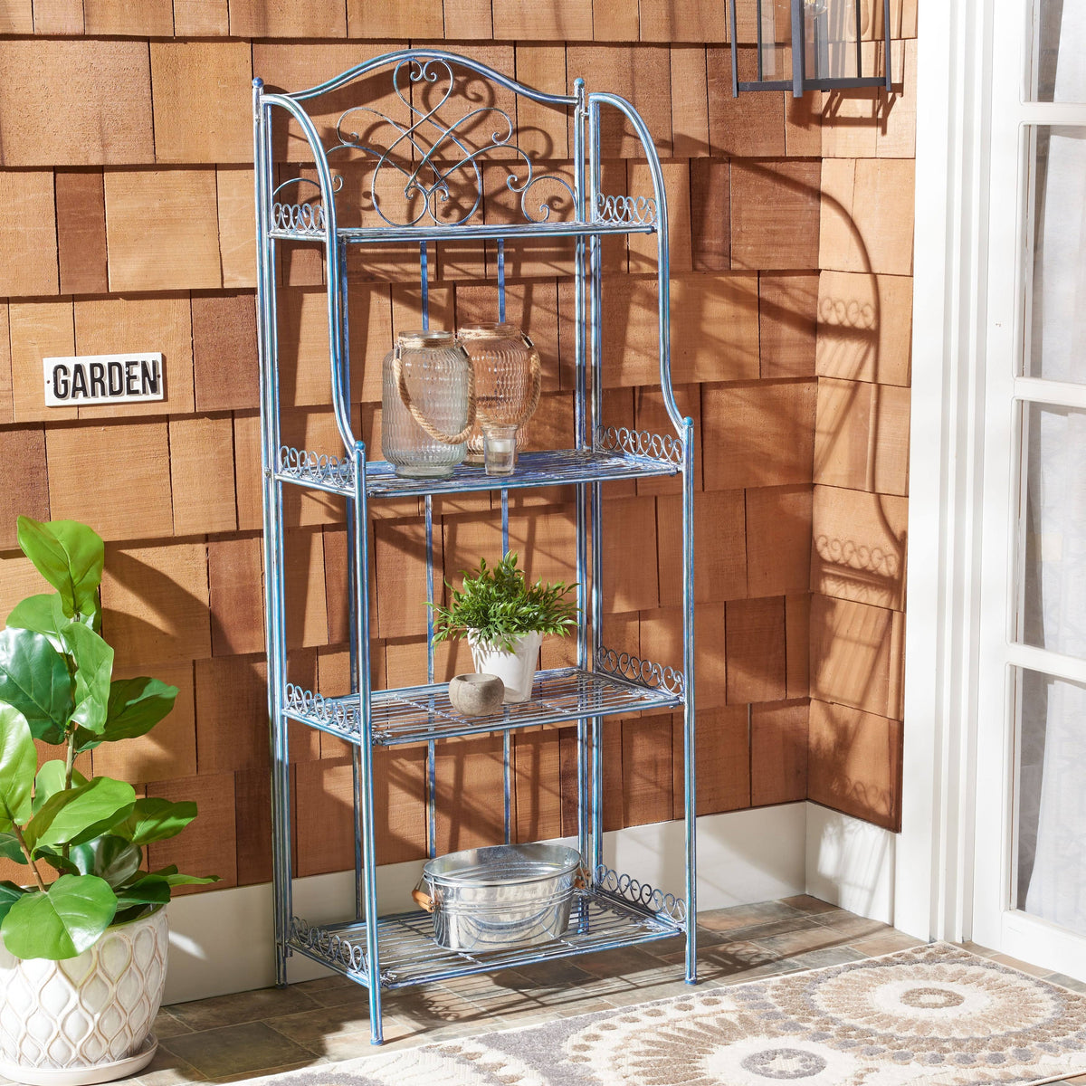 4 Tier Wrought Iron Outdoor Bakers Rack P489012