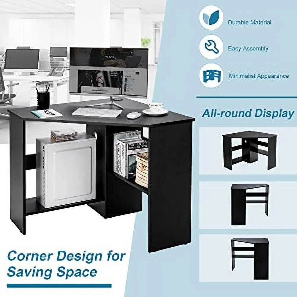 Corner Desk with Shelves I905