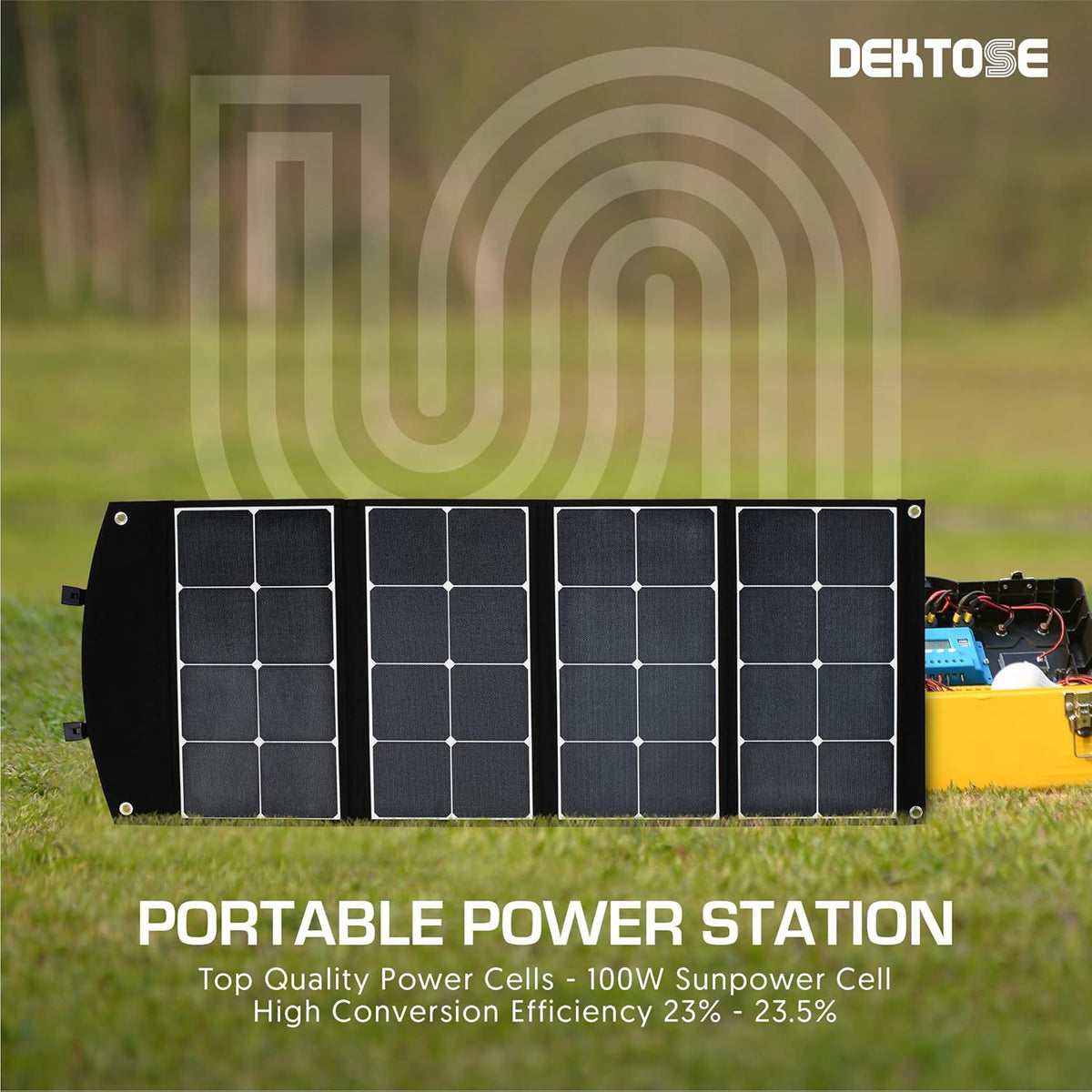 Portable Solar Panel Kit with USB Type-A Cable, 10A Charge Controller, 18DC Output W63133