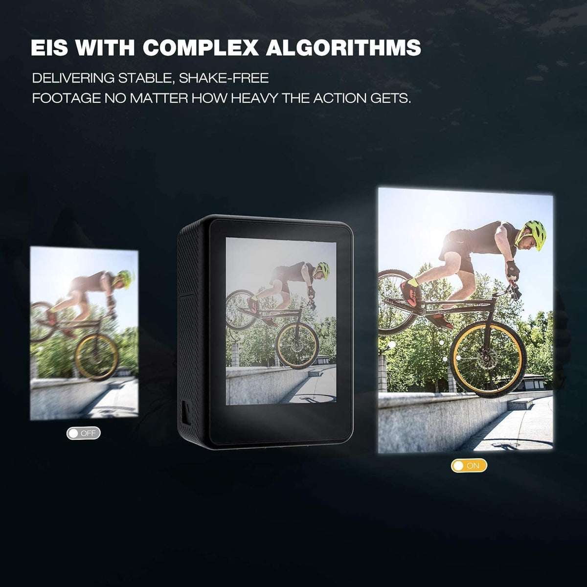 4K Waterproof Action Camera with Dual Screen and 2 Batteries R36945