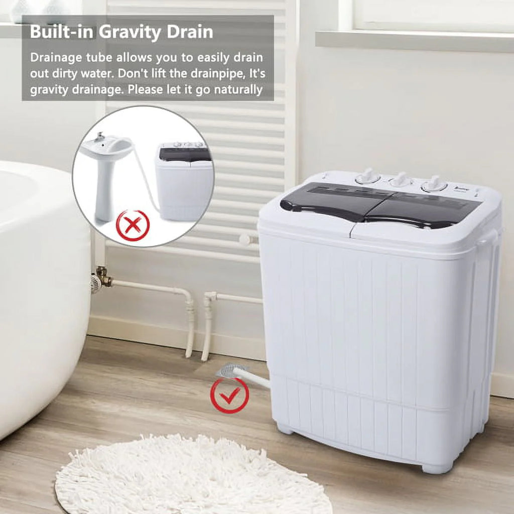 Portable 14.3lbs Washing Machine with Drain Pump T873842