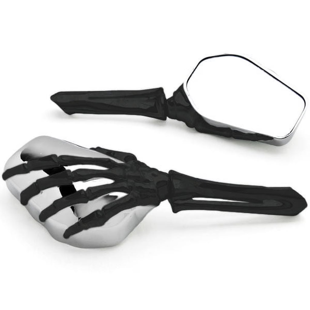 Black/Chrome Skeleton Hand Motorcycle Mirrors N5416