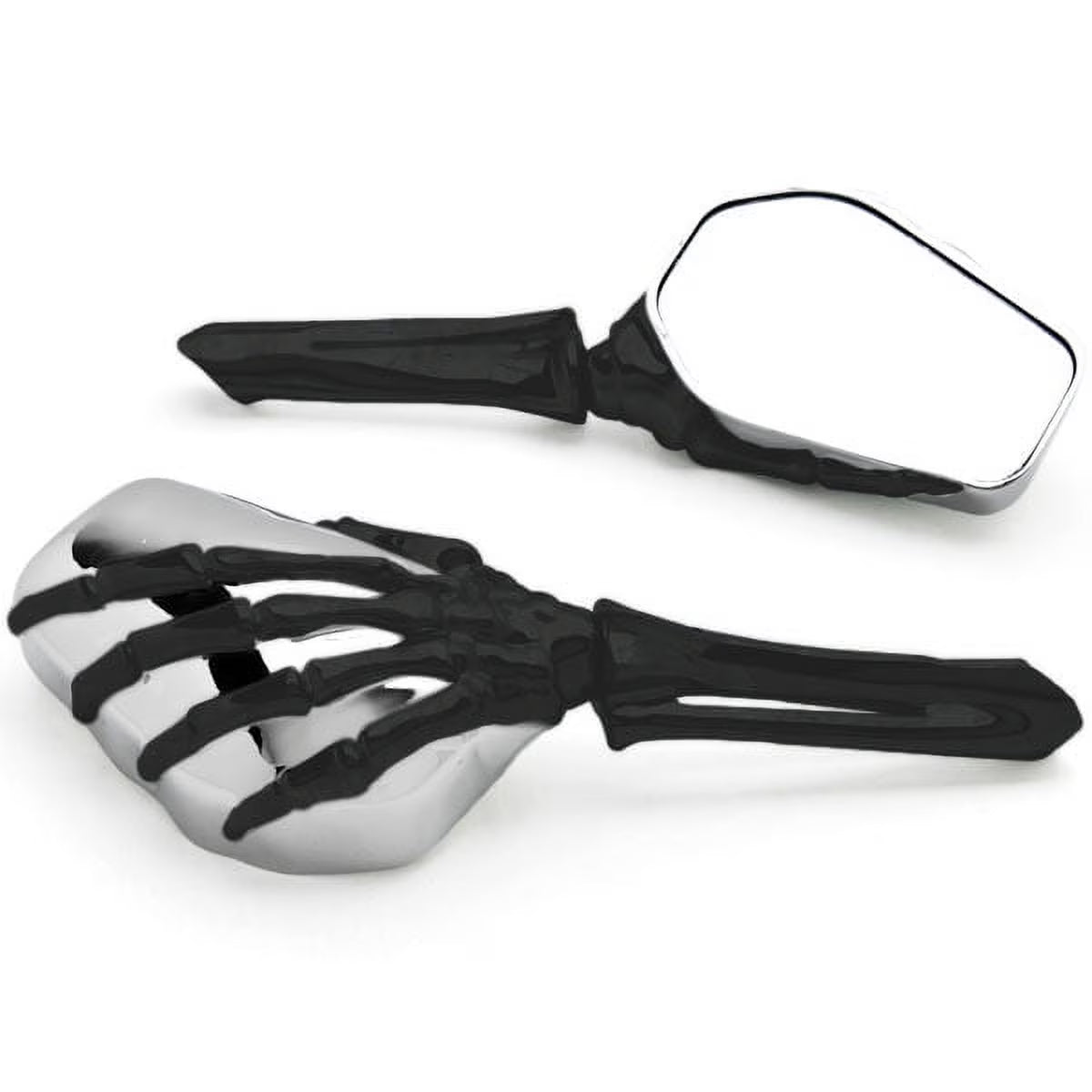 Black/Chrome Skeleton Hand Motorcycle Mirrors N5416