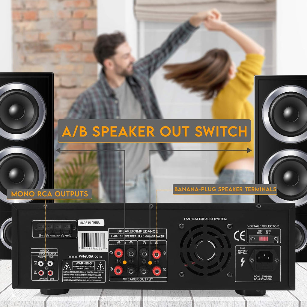 300W Digital Stereo Receiver System with AM/FM Tuner, USB/SD MP3 Player, Subwoofer Control, A/B Speaker, iPod/MP3 Input, Karaoke, Cable & Remote Sensor I623985