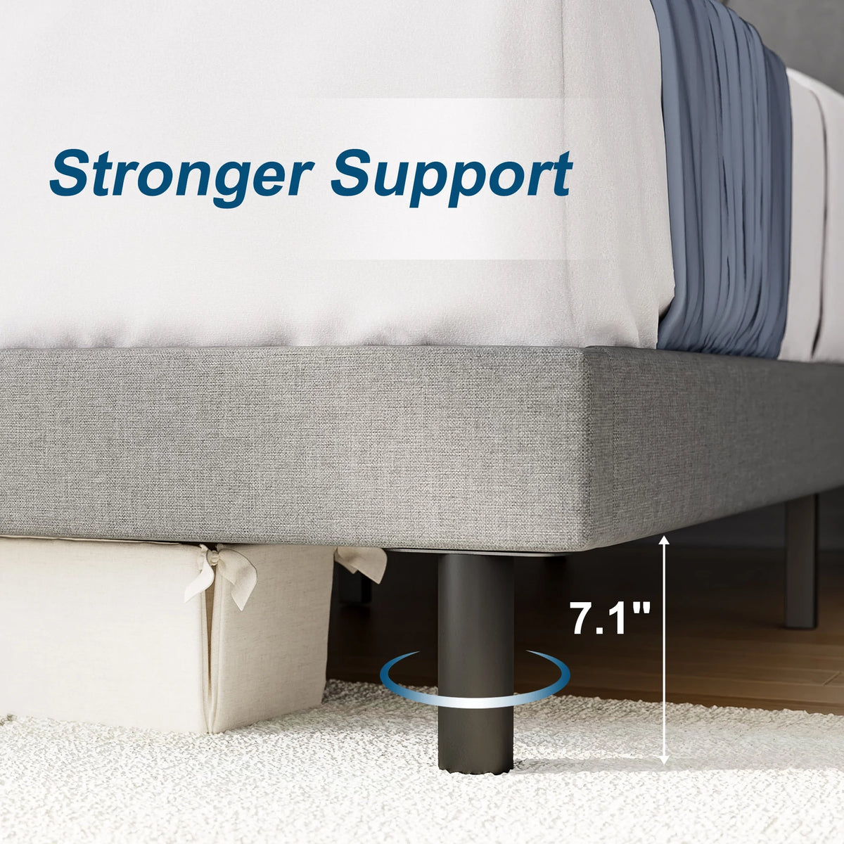 Full Size Platform Bed with Upholstered Headboard C7776