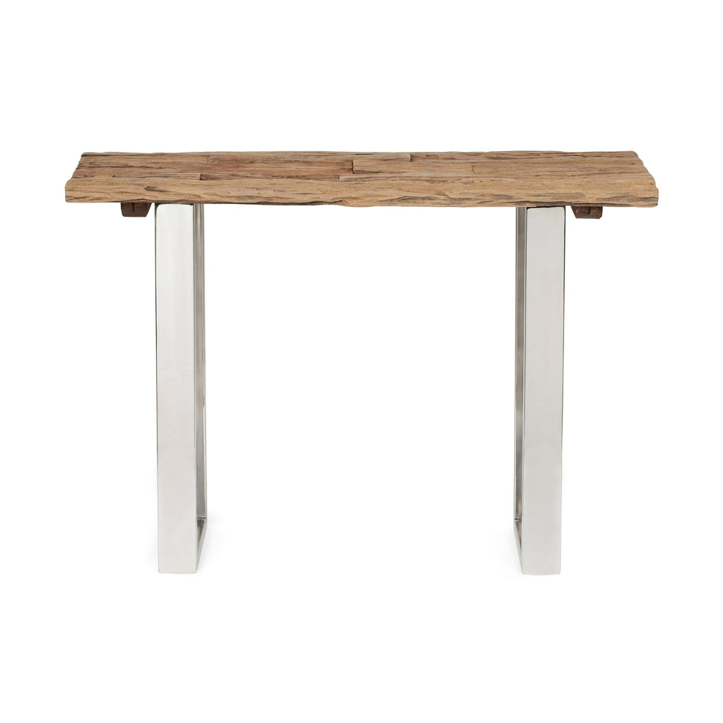 Natural Wood and Iron Console Table T8121