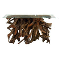 Teak Glass Console Table X799674