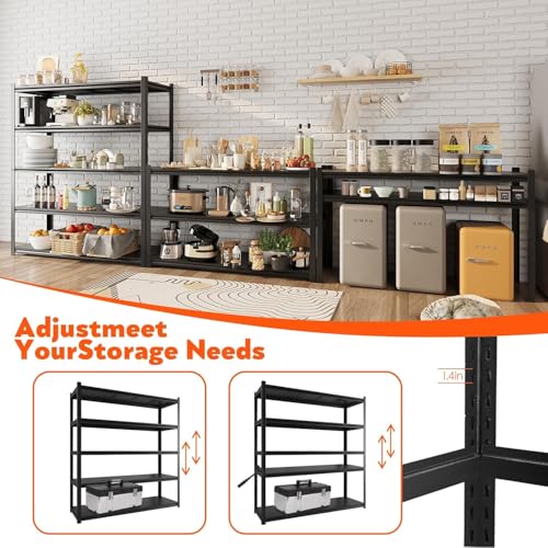 72" H 5 Tier Metal Shelving 2000LBS Black N198922