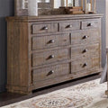 42 x 64 x 18 in. Weathered Gray Drawer Dresser F7275