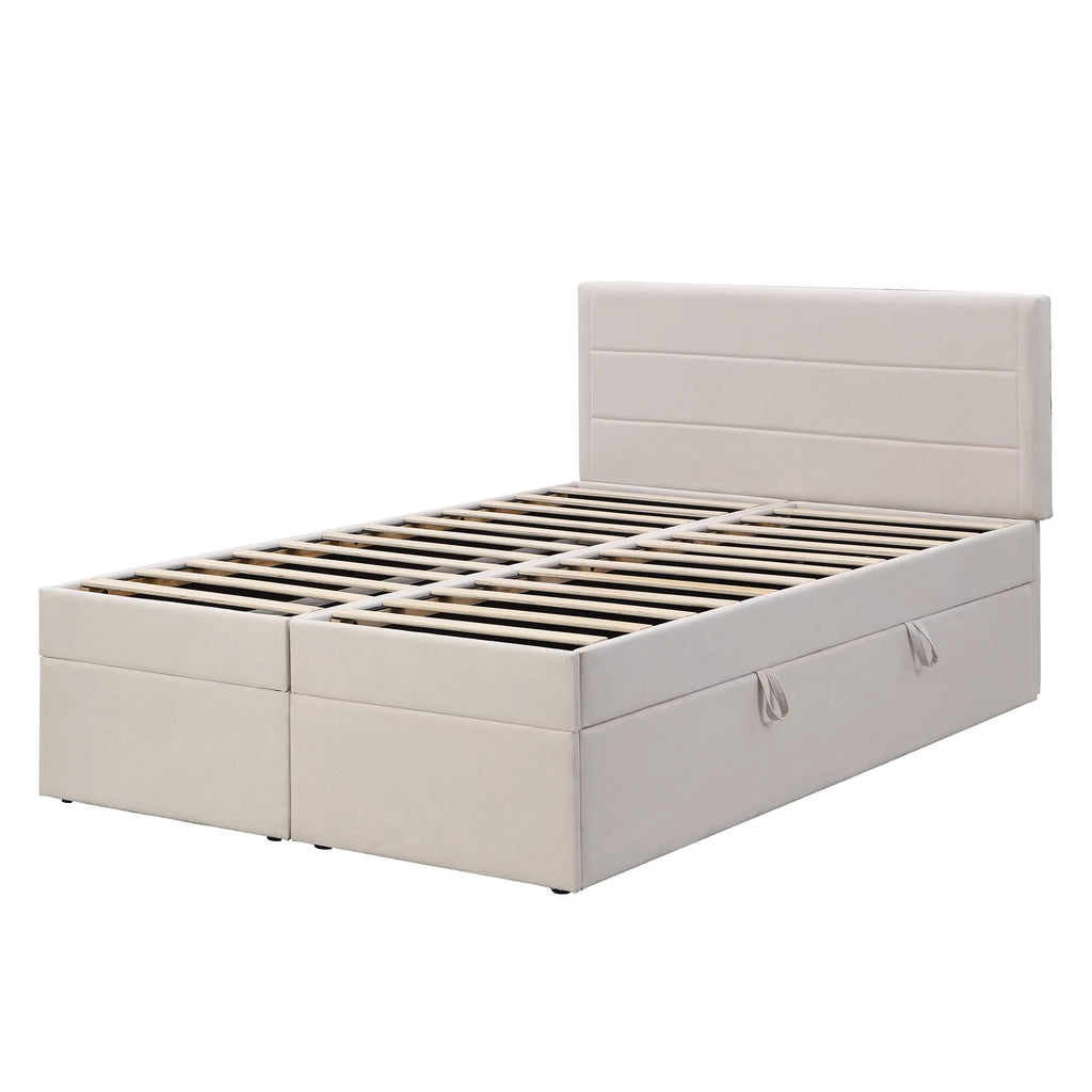 Full Size Lift-up Upholstery Platform Bed with Storage H9258