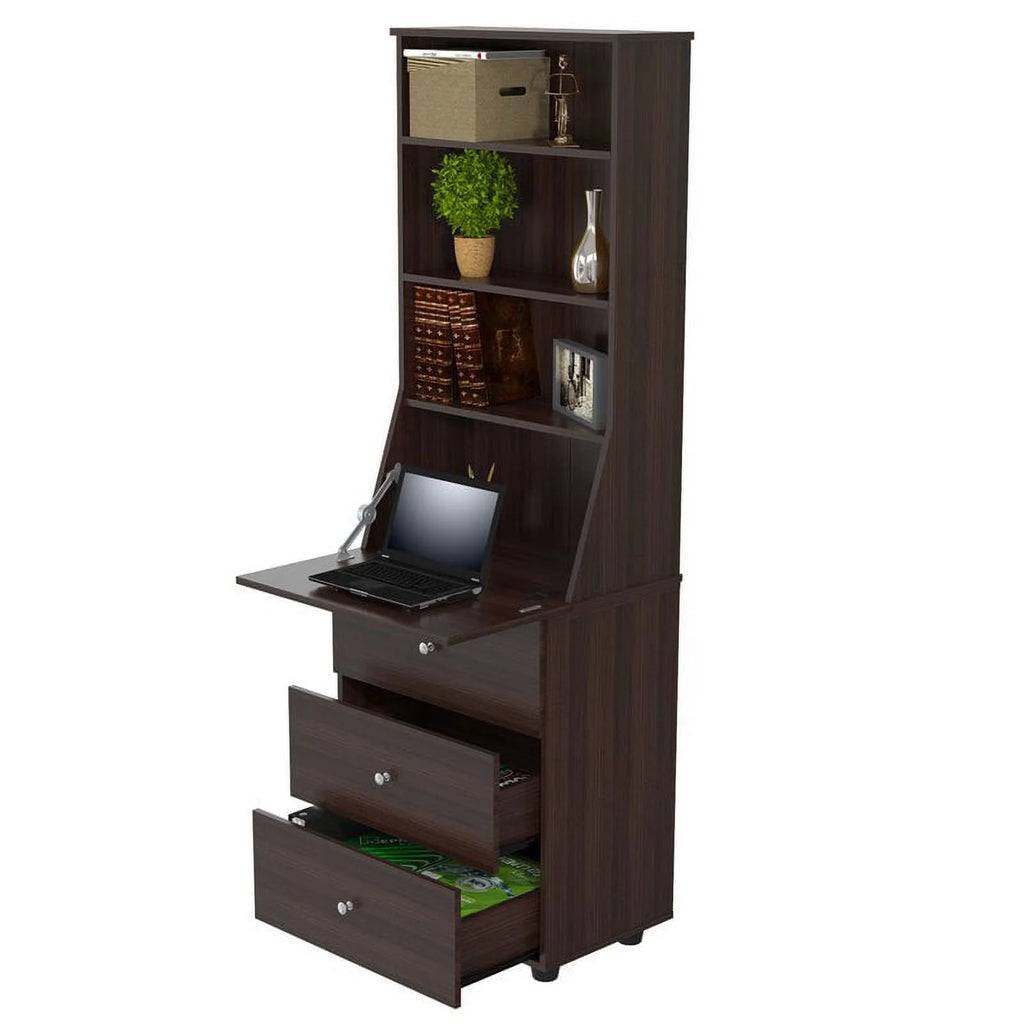 Espresso Reversible Computer Desk & Bookcase Set Q9320