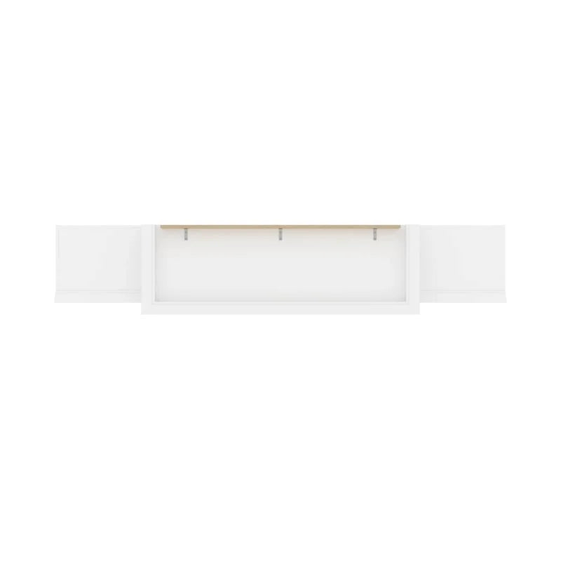 White Wood Queen Murphy Bed with 2 Organizers R70689
