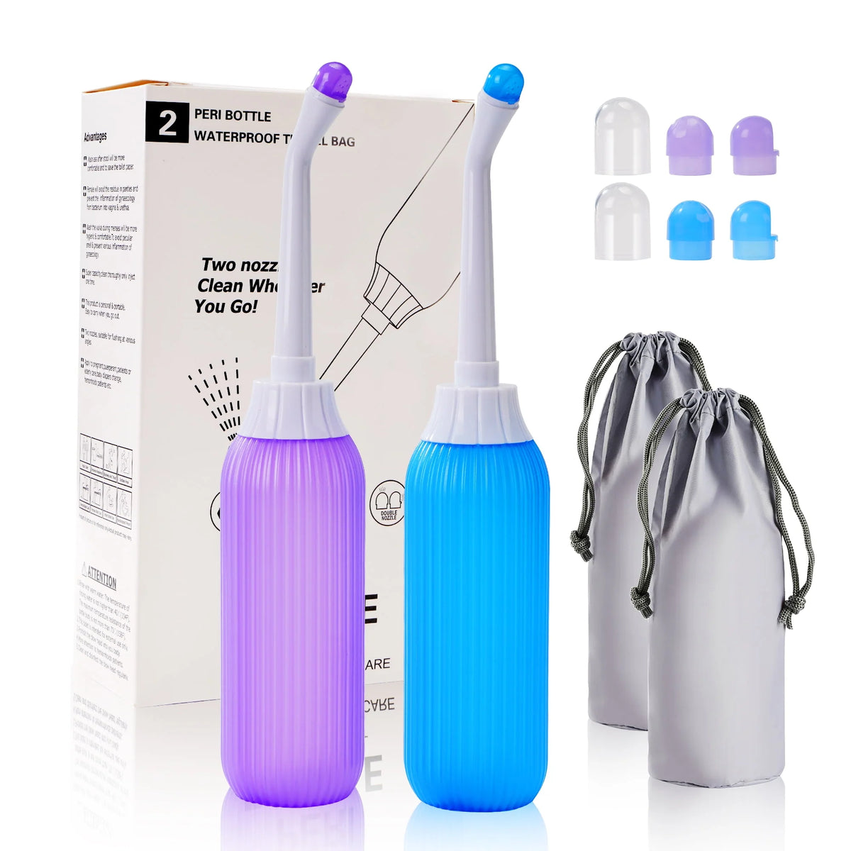 2 Pack Portable Travel Bidet Bottle with Travel Bag X515