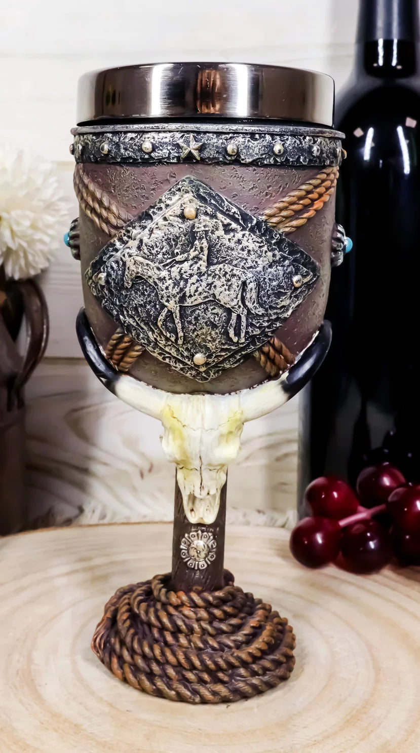 Bison Steer Skull Wine Goblet Chalice K3400