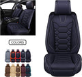 Black Front & Rear Faux Leather Car Seat Covers C188