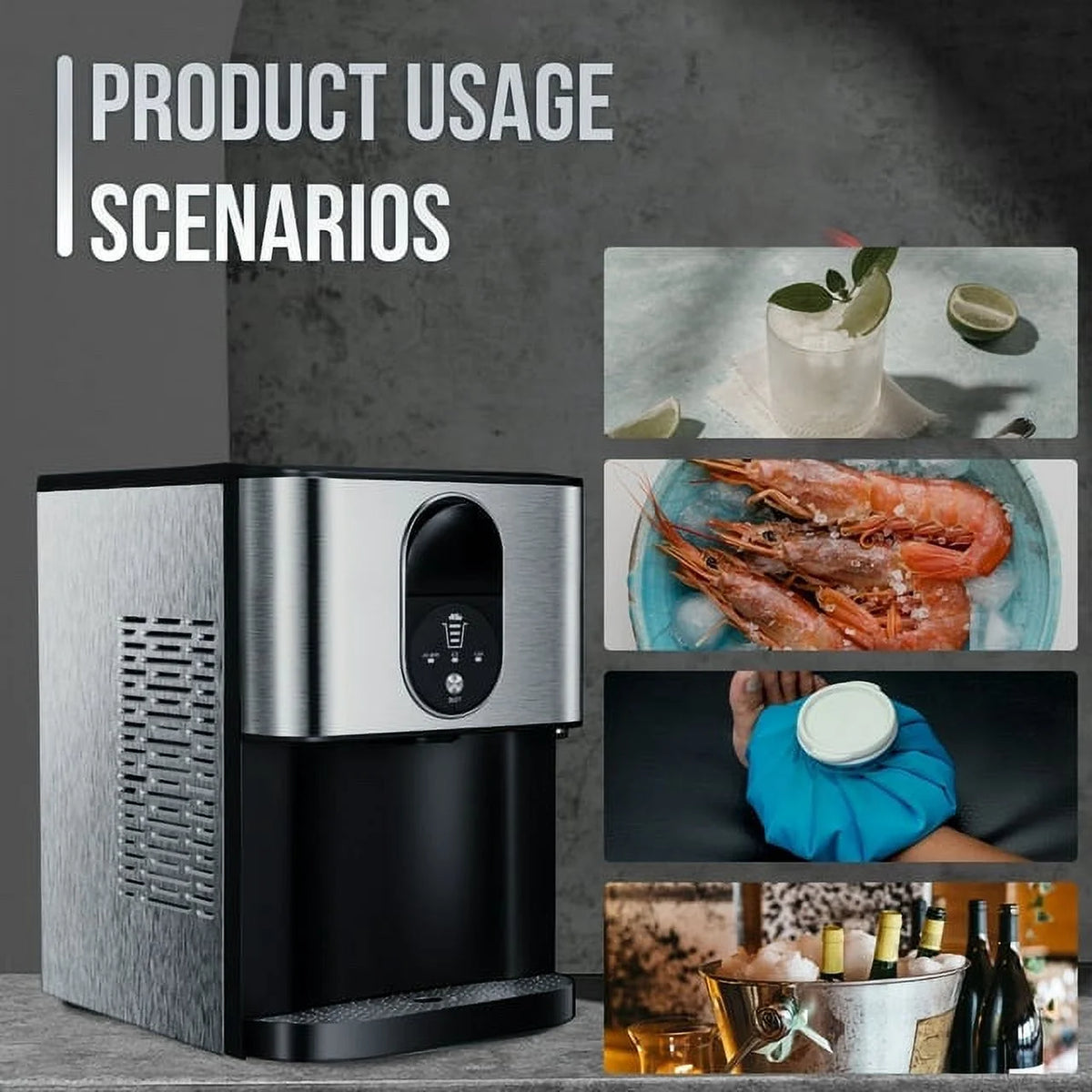 Black Countertop Nugget Ice Maker Q982