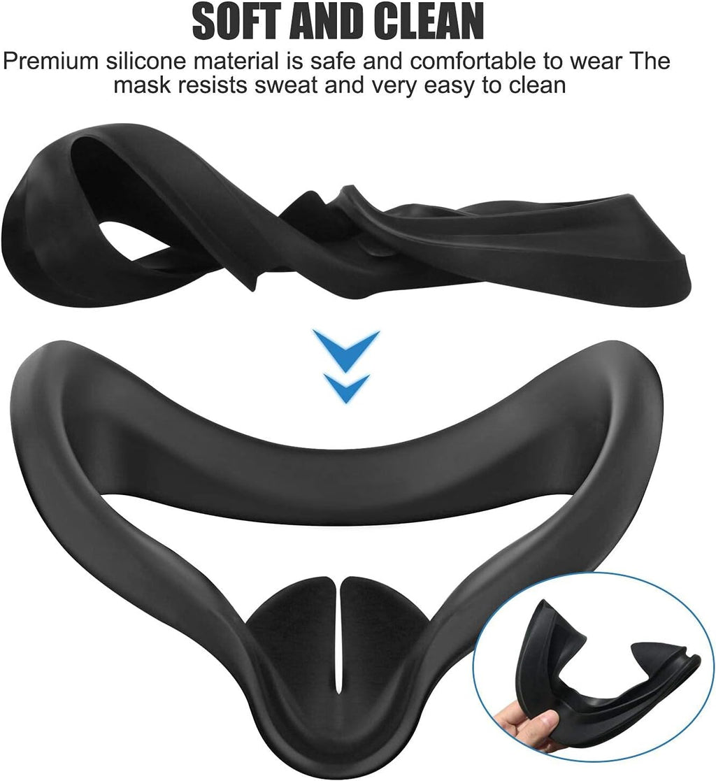 5-IN-1 VR Head Strap Kit with Face Cover, Controllers Cover, Cool Black E3519