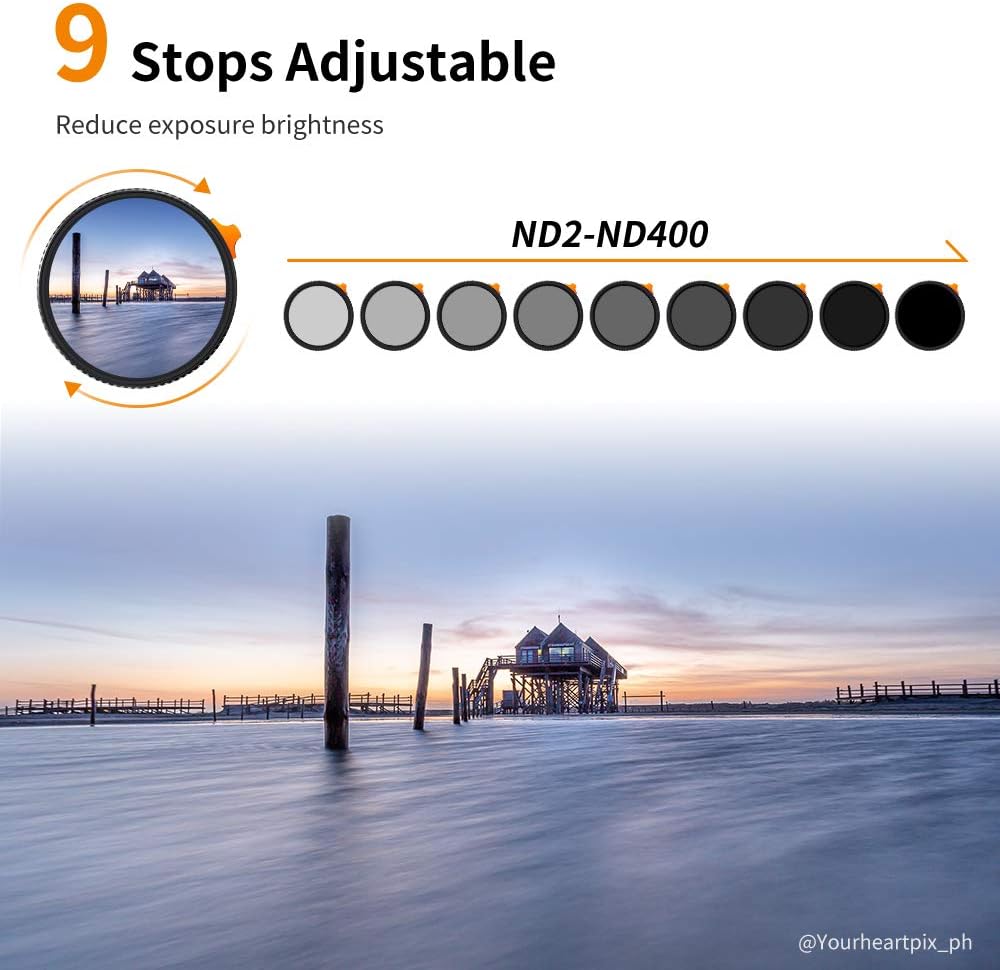 77mm Variable ND Filter ND2-ND400 with Multi-Layer Coatings AGC Glass D26618