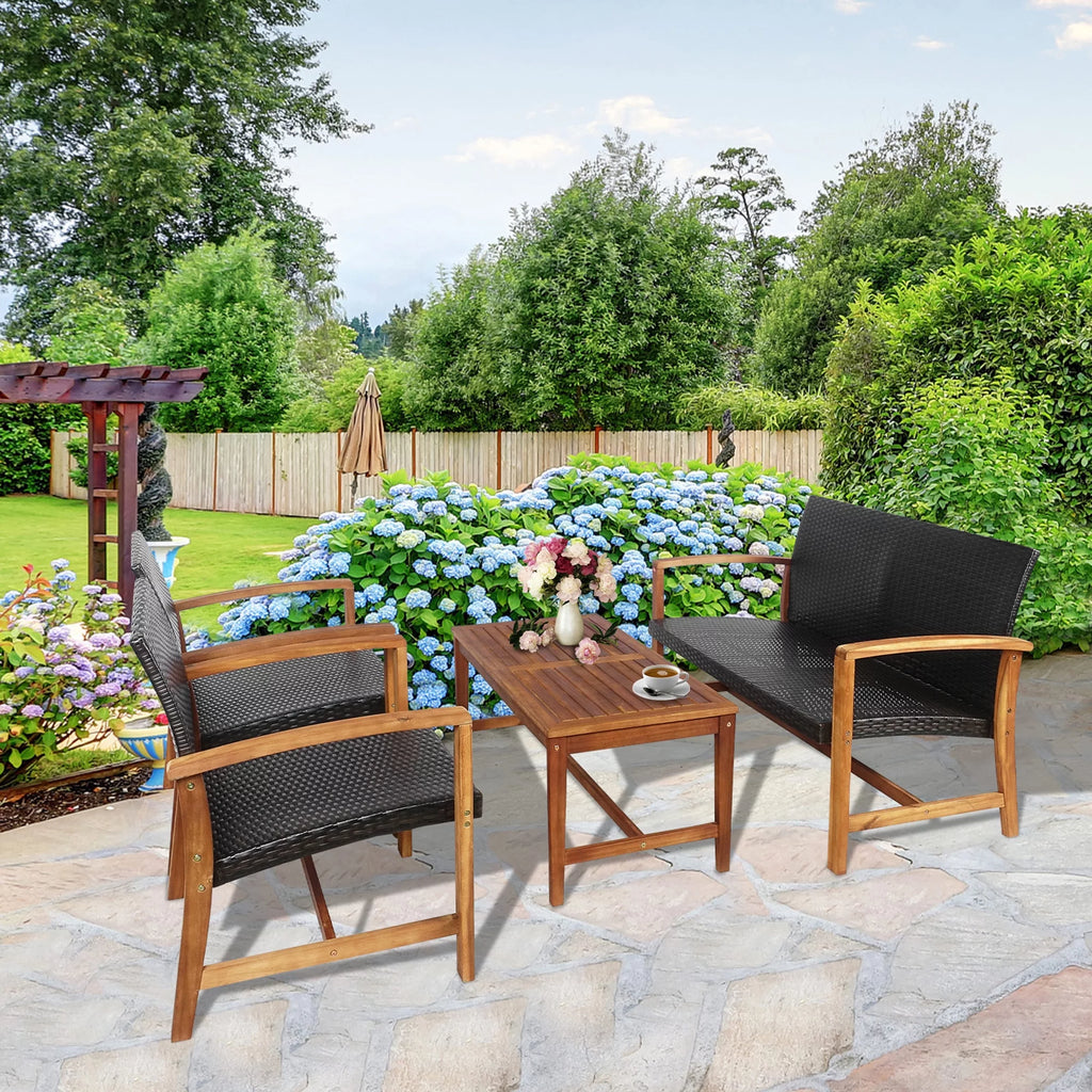 8 Pcs Acacia Wood Patio Conversation Set C461