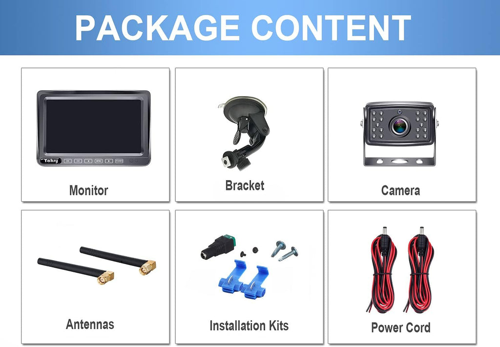 HD 1080P 7'' Monitor Bluetooth Backup Camera Kit W14749