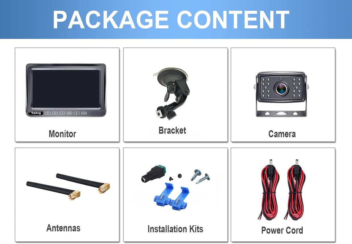 HD 1080P 7'' Monitor Bluetooth Backup Camera Kit W14749