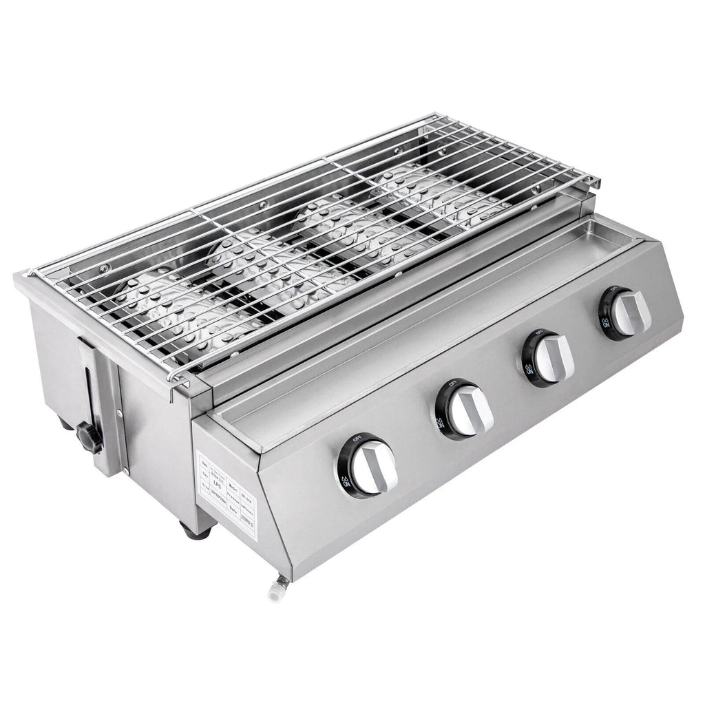 4-Burner Portable Propane Gas Grill with Steel Hood K771468