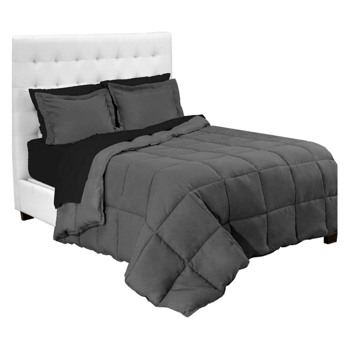 King Black Microfiber Bed in A Bag S786742