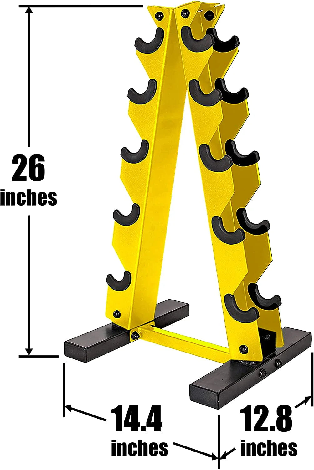 5-25 Lb. Rubber Coated Hex Dumbbell Set with Storage Rack L87259