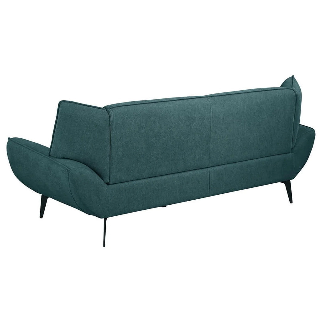 Teal Blue Black 2-Piece Fabric Metal Sofa Set F80473