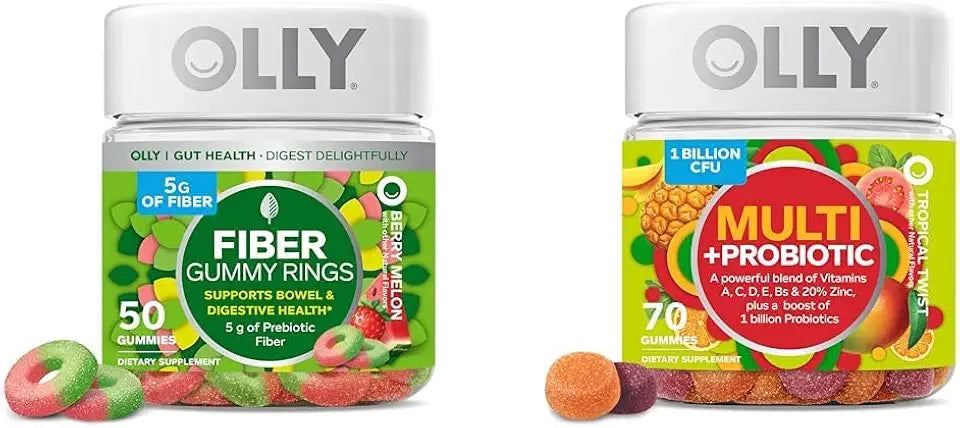 Fiber Gummy Rings, 5g Prebiotic Fiber & Probiotic Multivitamin Gummy X57464