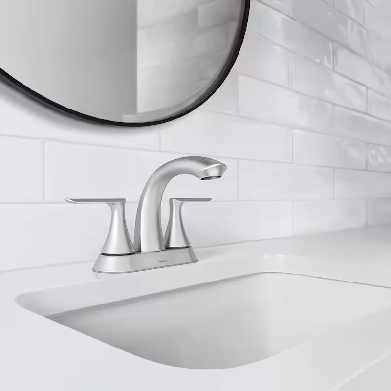 4 in. Centerset Double-Handle Bathroom Faucet Brushed Nickel A3061