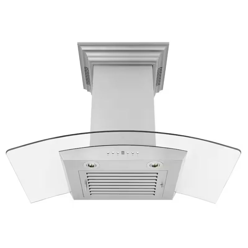 36 in. 400 CFM Ducted Wall Mount Range Hood in Stainless Steel and Glass U5868