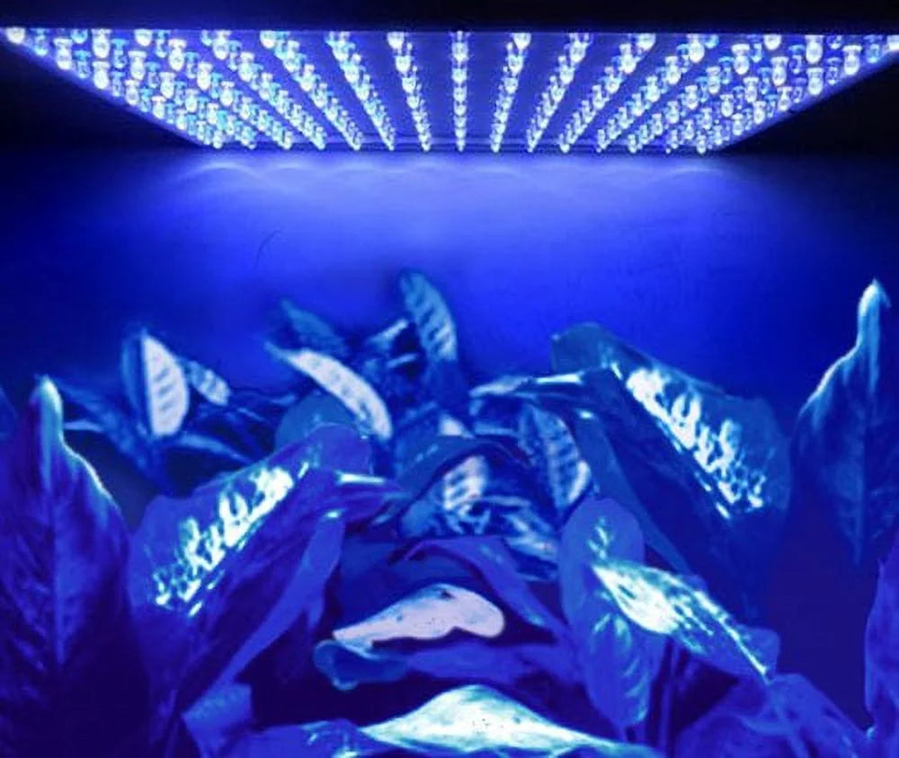 Square 12" LED Grow Light System 225 Blue LED 14W with Hanging Kit O7728