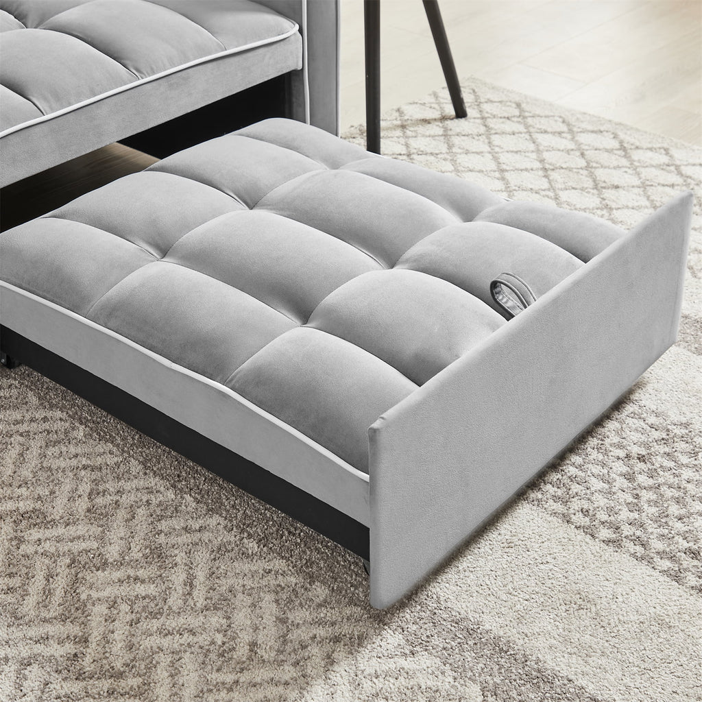 Velvet Convertible Chair Bed S52734