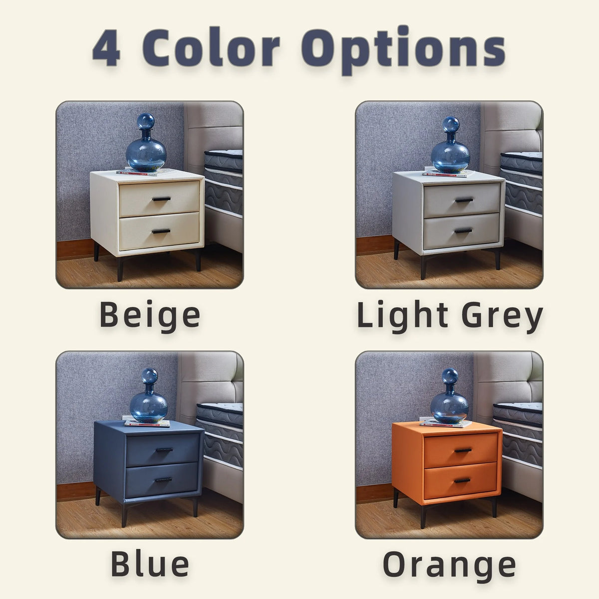 Blue-gray 2 Drawer Nightstand C41347