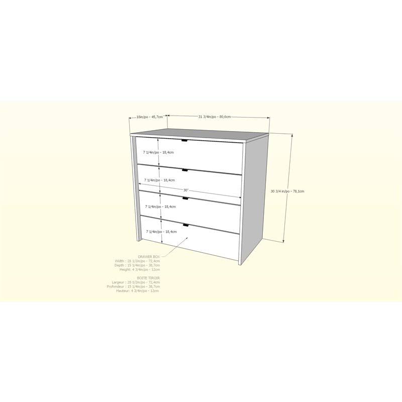 4 Piece Twin Size Bedroom Set Walnut White D12892